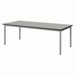 TABLE MALIBU 180X80 T3 4P STRA ISOS GRIS 1400/NOIR GRIS 9006