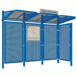 ABRI BUS CONVIVIALE 3 M ACIER - BARDAGE DROIT - BLEU 5010 - PROCITY