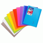LOT DE 40 - CAHIER PIQUÉ KOVERBOOK A4 96 PAGES GRANDS CARREAUX COUVERTURE POLYPROPYLÈNE TRANSPARENT - ASSORTIS