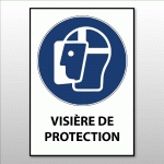 PANNEAU EPI - VISIÈRE DE PROTECTION OBLIGATOIRE - M013 - ISO 7001  - VINYLE SOUPLE AUTOCOLLANT - A5 - LOT DE 3