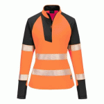 PORTWEST T173 SWEATSHIRT ZIPPÉ HV POUR FEMME PW3 ORANGE/NOIR - TAILLE XL