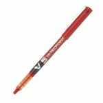 LOT DE 2 - STYLO ROLLER PILOT HI-TECPOINT V5 À CAPUCHON POINTE 0,5 MM - ÉCRITURE FINE ROUGE