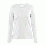 T-SHIRT MANCHES LONGUES FEMME BLANC TAILLE XL - BLAKLADER