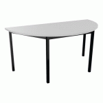 TABLE DE RÉUNION DEMI-LUNE TREFF 160 X 80 GRIS CLAIR / NOIR