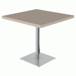 TABLE MENORCA 80X80 T6 - ÉP. 40 MM STRAT ABS CHÊNE H./CHROMÉ - MOBIDECOR