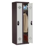 VESTIAIRE AVANTAGE - INDUSTRIE PROPRE - 2 COLONNES - CORPS ANTHRACITE - PORTES GRIS