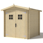 ABRI DE JARDIN EN BOIS - 4M2 - 2X2M - EP. 19MM - COULEUR: NATUREL - NATUREL