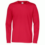 COTTOVER T-SHIRT MANCHES LONGUES HOMME - CERTIFIÉ GOTS ROUGE - TAILLE XXXXL