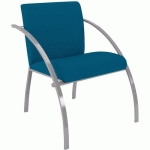 FAUTEUIL EVA 1 PLACE ENDUIT PVC PÉTROLE PIED GRIS ALU - GGI