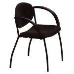 FAUTEUIL VISITEUR CONFORT LINE - TISSU REMBOURRÉ - DOSSIER NOIR - ASSISE NOIR (PRIX À L'UNITÉ)