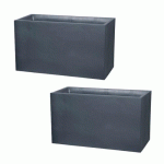 LOT DE 2 MURETS VOLCANIA GRIS ANTHRACITE 13732 - CONTENANCE 116 L EDA PLASTIQUES