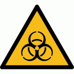 LOT DE 2 - SIGNALÉTIQUE DE DANGER - RISQUE BIOLOGIQUE - W009 - ISO 7010 - 200 MM - PVC