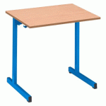 LOT DE 2 - TABLE SCOLAIRE 1 PLACE SYLLAB - L.70 CM - PLATEAU HÊTRE - TAILLE 4 POUR CP/CE1 PIÈTEMENT BLEU