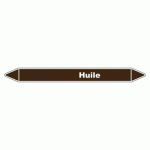 LOT DE 5 - MARQUEUR DE TUYAUTERIE - HUILE - NFX 08-105 - VINYLE LAMINÉ 450 X 52 MM