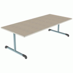 TABLE BANDANA 180X80 T2 DL STRAT POLY. ÉRABLE G. BEIGE/LAGON - MOBIDECOR