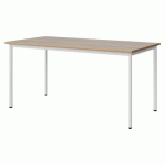 TABLE MALIBU 160X80 T6 4P STRA ALAISÉ ACACIA/BLC 9016 - MANUTAN EXPERT