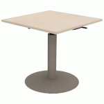 TABLE MANO RÉGLABLE 80X80 STRAT ABS ÉRABLE GOTLAND/NOISETTE - MOBIDECOR