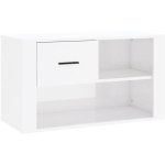 VIDAXL - ARMOIRE À CHAUSSURE BLANC BRILLANT 80X35X45 CM BOIS INGÉNIERIE