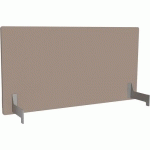 ADEMA+ ECRAN POSTE DOUBLE L160 CM ACIER ARGENT/TISSU TAUPE - CLEN