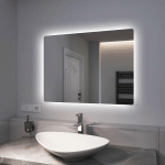 MIROIR DE SALLE DE BAIN LED MIROIR AVEC RÉTRO-ÉCLAIRAGE LED 80X60CM LUMIÈRE BLANCHE FROIDE - EMKE