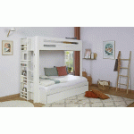 PACK LIT SUPERPOSÉ CHINOOK + 2 MATELAS  BLANC 90-120X190 CM/OPT:MATELAS ELBE HD