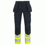 PROJOB 6534 PANTALON POLYCOTON PRIO - EN ISO 20471 CLASSE 1 JAUNE/NOIR - TAILLE 44