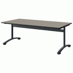 TABLE MALIBU 160X80 T3 DL STRA GRIS U727/NOIR GRIS 7016