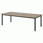 TABLE MALIBU 180X80 T2 4P STRA ABS CHÊNE 1146/NOIR 9005
