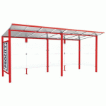 ABRI BUS MODULO 5 M AVEC VITRINE 1 BARDAGE LAT. ROUGE 3020 - PROCITY
