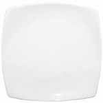 ASSIETTES CARRÉES BORDS ARRONDIS BLANCHES OLYMPIA 24 CM - 12 PIÈCES