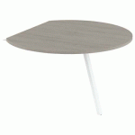 EXTENSION RONDE GARY P/RETOUR 80 CM PIED BLANC PLATEAU CHÊNE GRIS - MBA