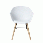 FAUTEUIL WOODY PIED HÊTRE ASSISE BLANCHE - PAPERFLOW