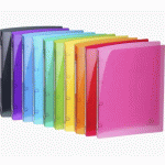 LOT DE 20 - CLASSEUR 4 ANNEAUX PLASTIFIÉ EXACOMPTA IDERAMA A4 - DOS 2 CM COULEURS ASSORTIES