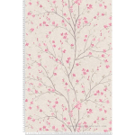 PAPIER PEINT FLEURI ROSE & BEIGE POUR CHAMBRE ADULTE TAPISSERIE FLORALE ROSE STYLE JAPONAIS PAPIER PEINT INTISSÉ MOTIF FLORAL ROMANTIQUE - ROSE, BLANC