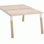 PÔLE DE 2 BUREAUX DROITS L 120 X P 80 CM, PIÉTEMENT BOIS MÉTAL CHÊNE CLAIR - ARCH