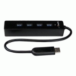 STARTECH.COM HUB USB 3.0 4 PORTS - HUB USB3 EXTERNE PORTABLE AVEC CÂBLE INTÉGRÉ - CONCENTRATEUR USB 3.0 - 4X USB A (F) 1X USB A (M) - CONCENTRATEUR (HUB) - 4 PORTS