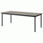 TABLE MALIBU 180X80 T4 4P STRA GRIS U727/NOIR GRIS 7016