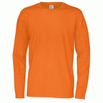 COTTOVER T-SHIRT MANCHES LONGUES HOMME - CERTIFIÉ GOTS ORANGE - TAILLE L
