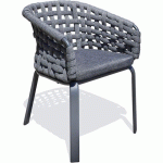 FAUTEUIL DE JARDIN EN CORDE TISSÉE ET ALUMINIUM-ANTHRACITE - PARISGARDEN