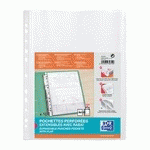 POCHETTES PERFORÉES OXFORD A4 À SOUFFLET À RABAT SUR LE HAUT POLYPROPYLÈNE LISSE 20/100E - BOITE DE 10