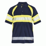 POLO HAUTE VISIBILITÉ MARINE/JAUNE FLUORESCENT TAILLE XS - BLAKLADER