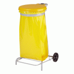 SUPPORT DE SACS POUBELLES ROULANT À PÉDALE 110 LITRES COLLECROULE ROSSIGNOL, JAUNE