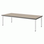TABLE MALIBU 180X80 T1 4P STRA ANTIB ACACIA/NOIR BLC 9016