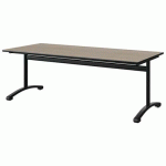 TABLE MALIBU 180X80 T4 DL STRA CHÊNE 1146/NOIR NOIR 9005