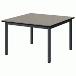 TABLE MALIBU 80X80CM T1 4P STRA GRIS U727/NOIR GRIS 7016