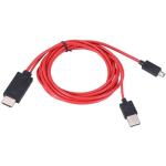 CABLE CONVERTISSEUR ADAPTATEUR 6.5 PIEDS -USB A 1080P HDTV POUR DISPOSITIFS ANDROID GALAXY S3(11 BROCHES,ROUGE)