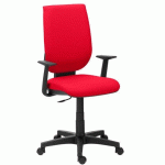 CHAISE DE BUREAU NAO TISSU ROUGE - DOSSIER HAUT ACCOUDOIRS FIXES - MÉCANISME CONTACT PERMANENT - PIEDS NOIRS