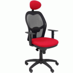 CHAISE JORQUERA AVEC APPUI-TÊTE NOIR/ROUGE - PIQUERAS Y CRESPO