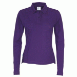COTTOVER POLO PIQUE MANCHES LONGUES FEMME - CERTIFIÉ GOTS VIOLET - TAILLE S
