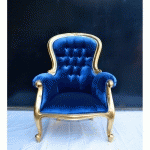 FAUTEUIL VELOURS BLEU